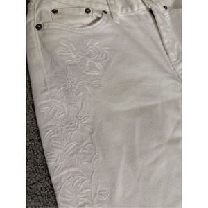 Lauren Ralph Lauren White Embroidered Jeans Size 2